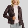 Frauen Studio AR Jacken | Lederjacke Bordeaux