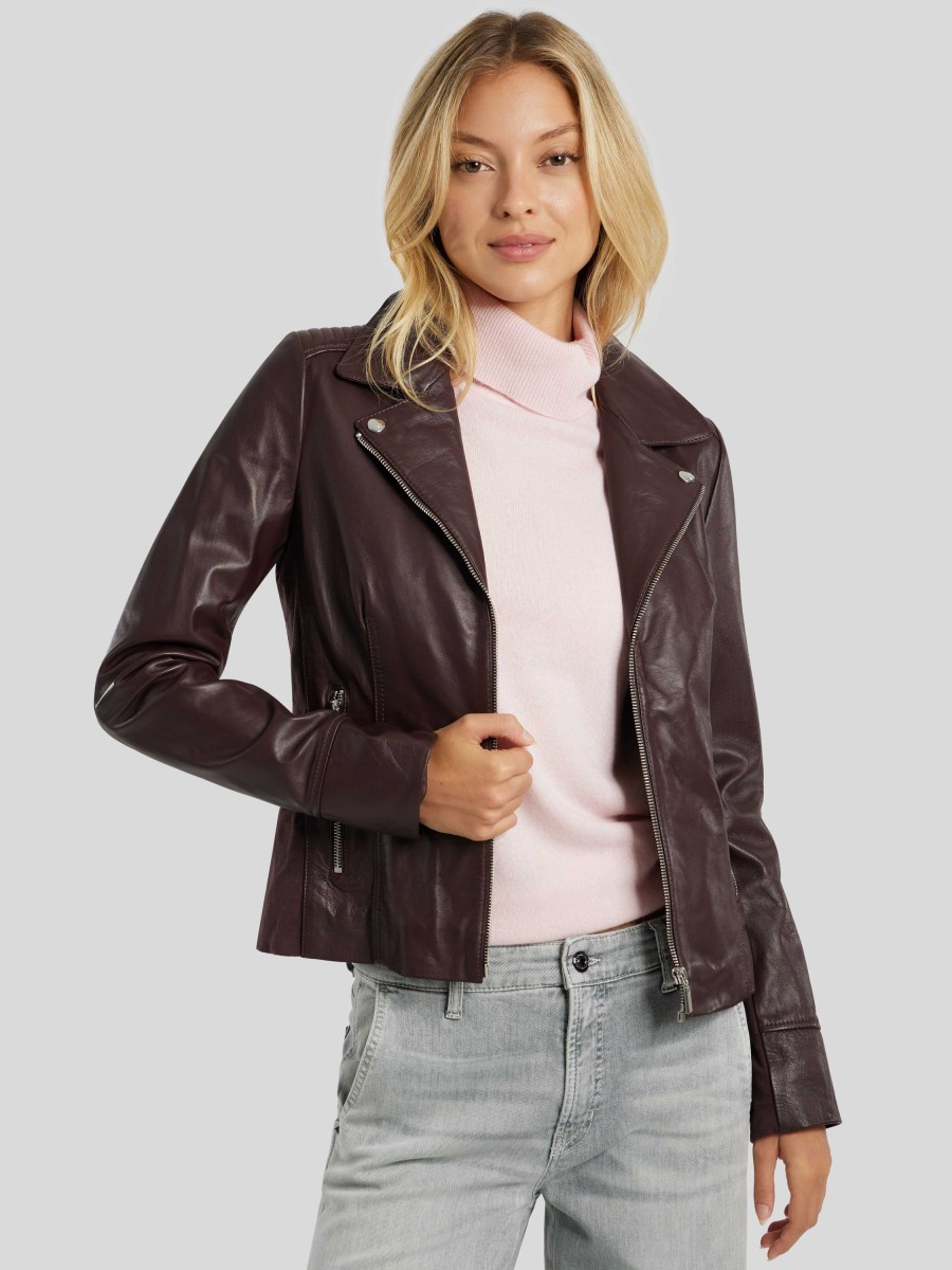 Frauen Studio AR Jacken | Lederjacke Bordeaux