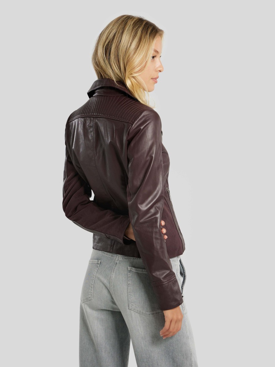 Frauen Studio AR Jacken | Lederjacke Bordeaux