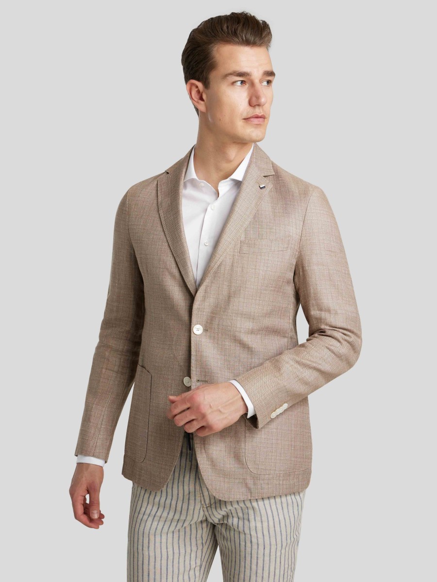 Manner BOSS Men Vestons | Veston Aus Leinen Beige