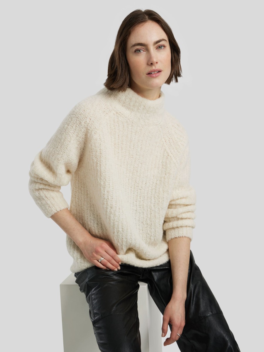 Frauen Marc Cain Pullover & Strick | Pullover Aus Boucle Ecru