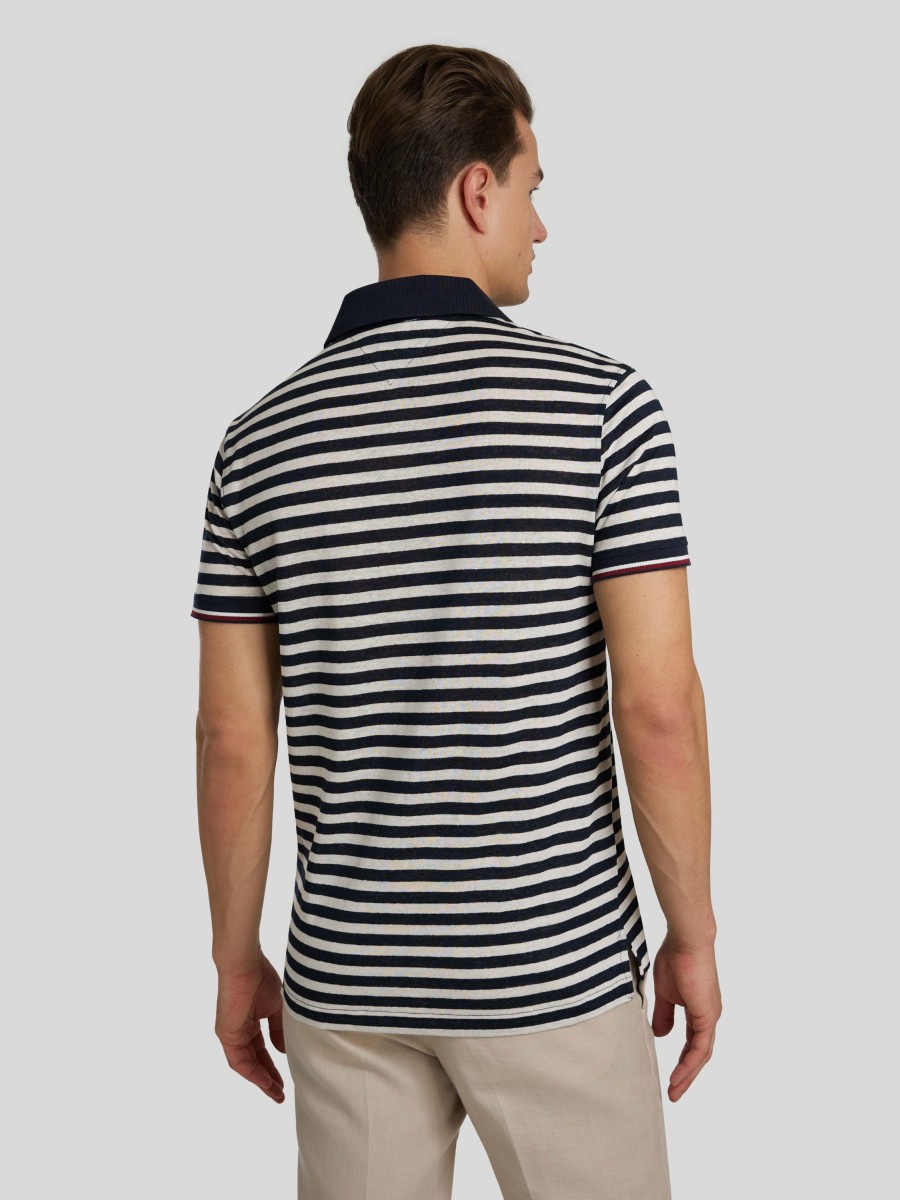 Manner Tommy Hilfiger Polo-Shirts | Polo-Shirt Aus Leinen Marine