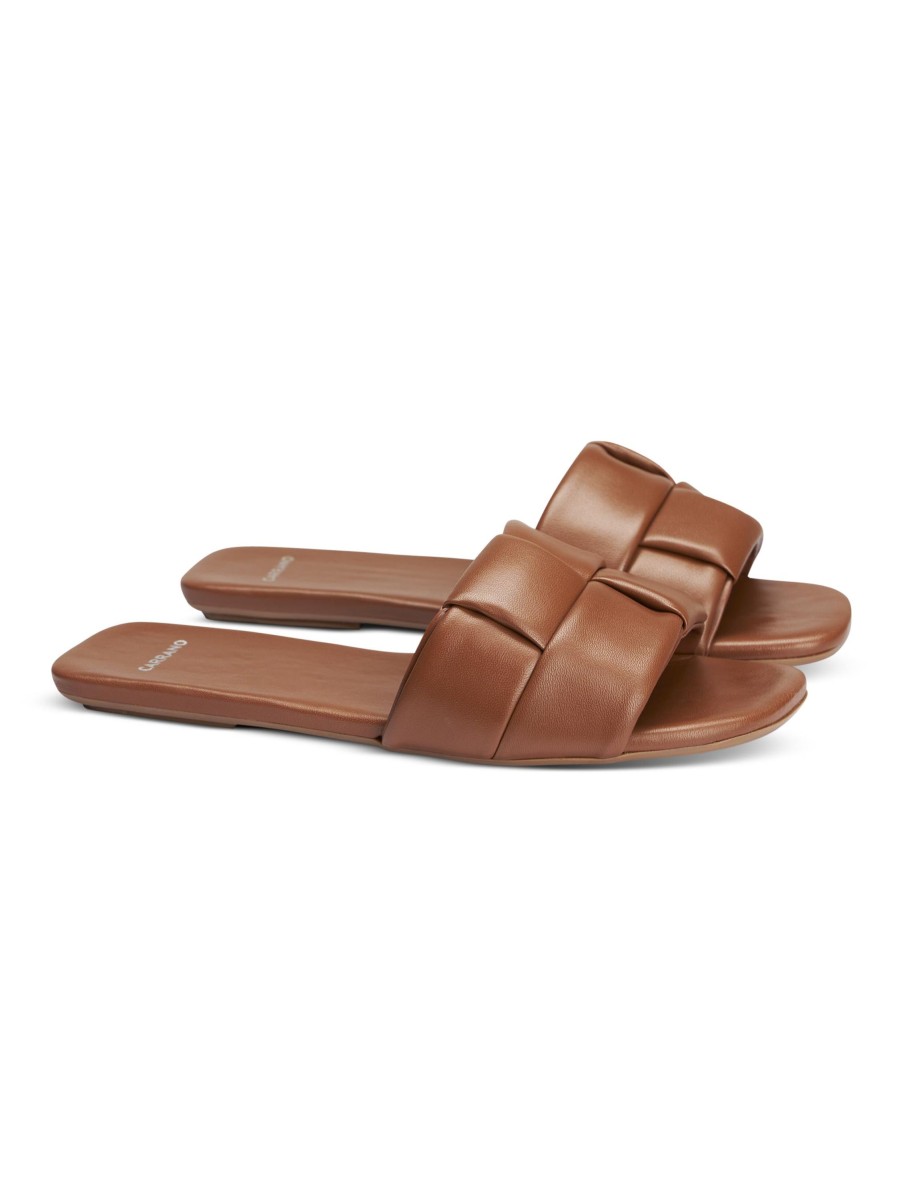 Frauen Carrano Sandalen & Sandaletten | Flache Sandalette Cognac