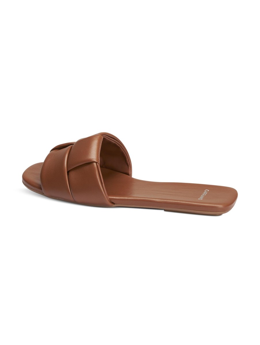 Frauen Carrano Sandalen & Sandaletten | Flache Sandalette Cognac