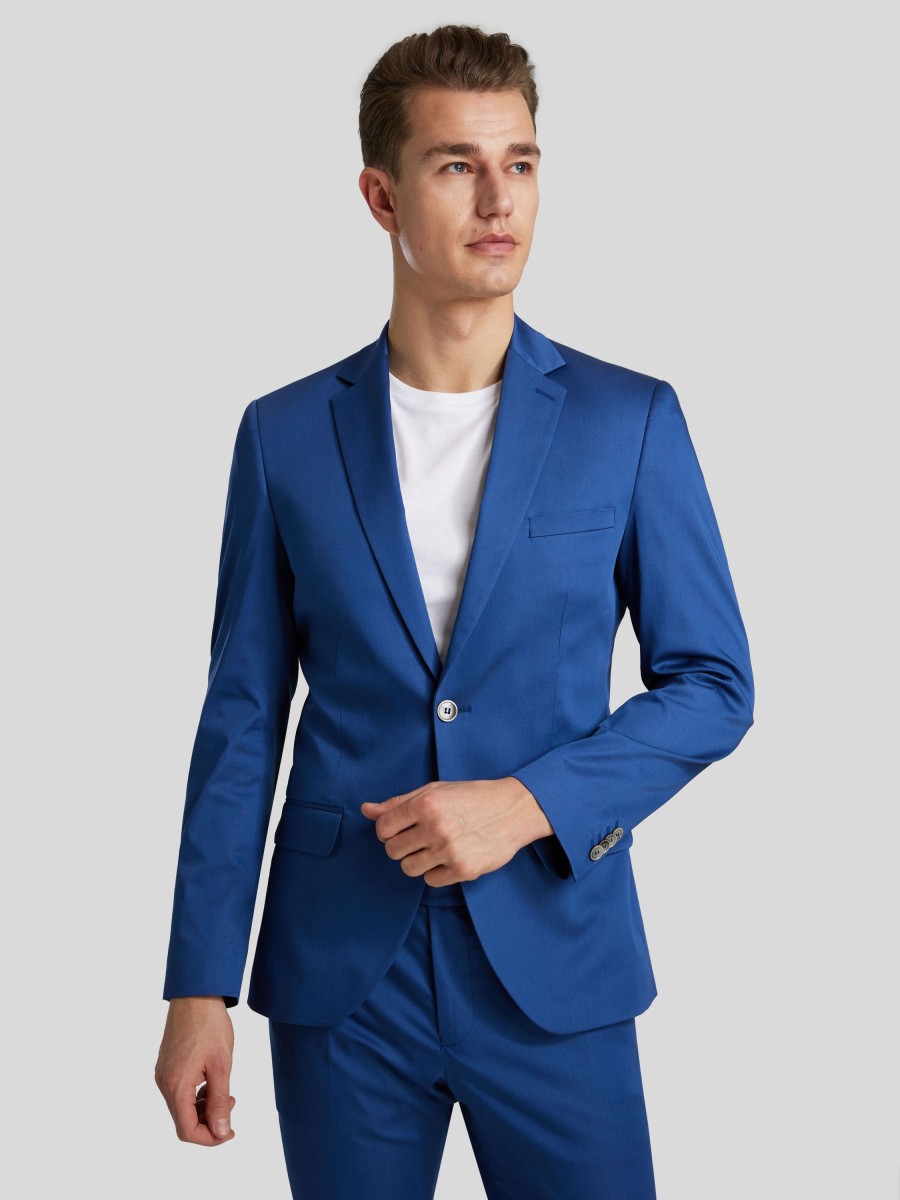 Manner Paul Vestons | Veston Im Slim Fit Mittelblau