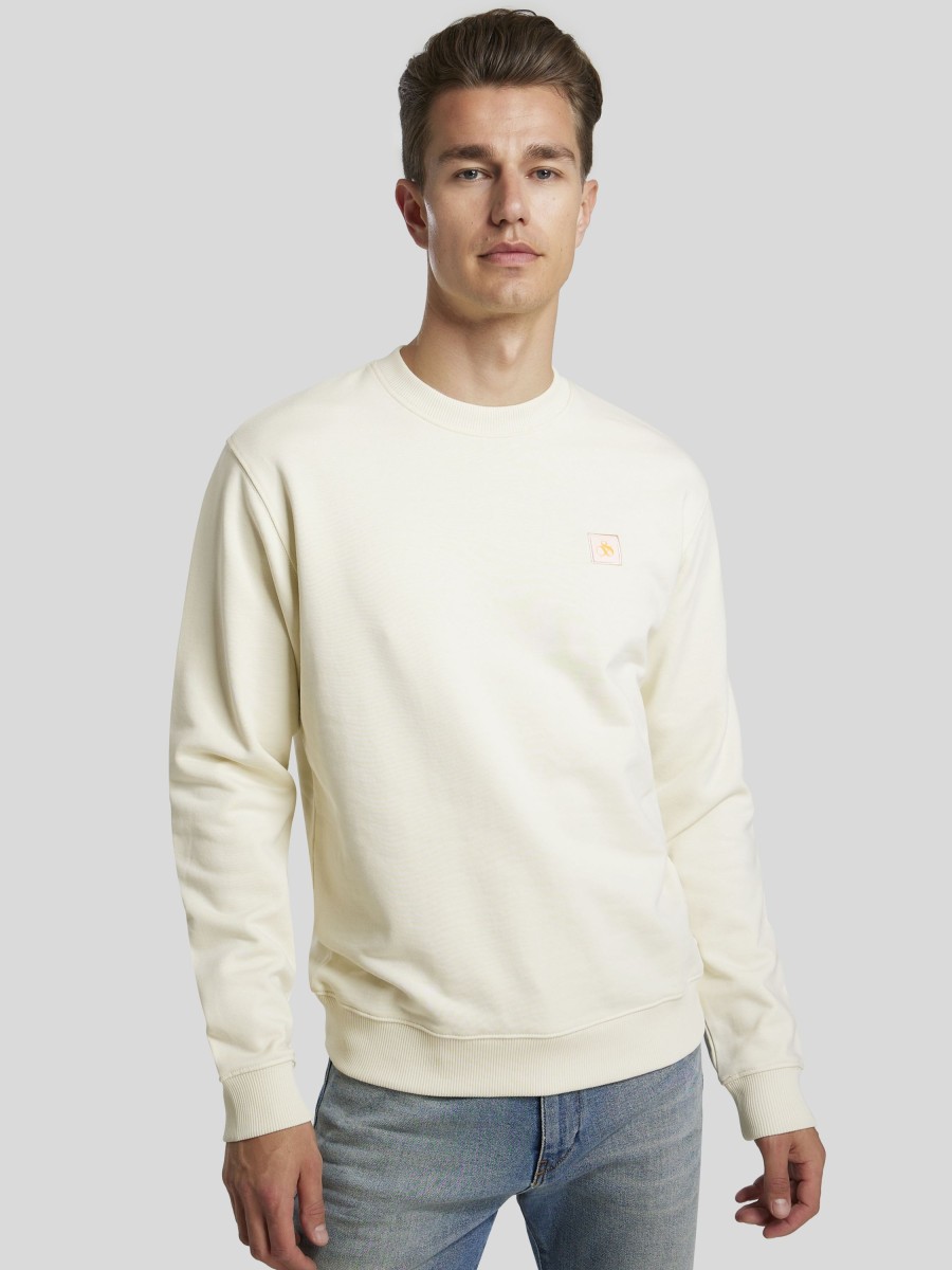 Manner Scotch & Soda Men Hoodies & Sweatshirts | Sweatshirt Mit Logo Ecru