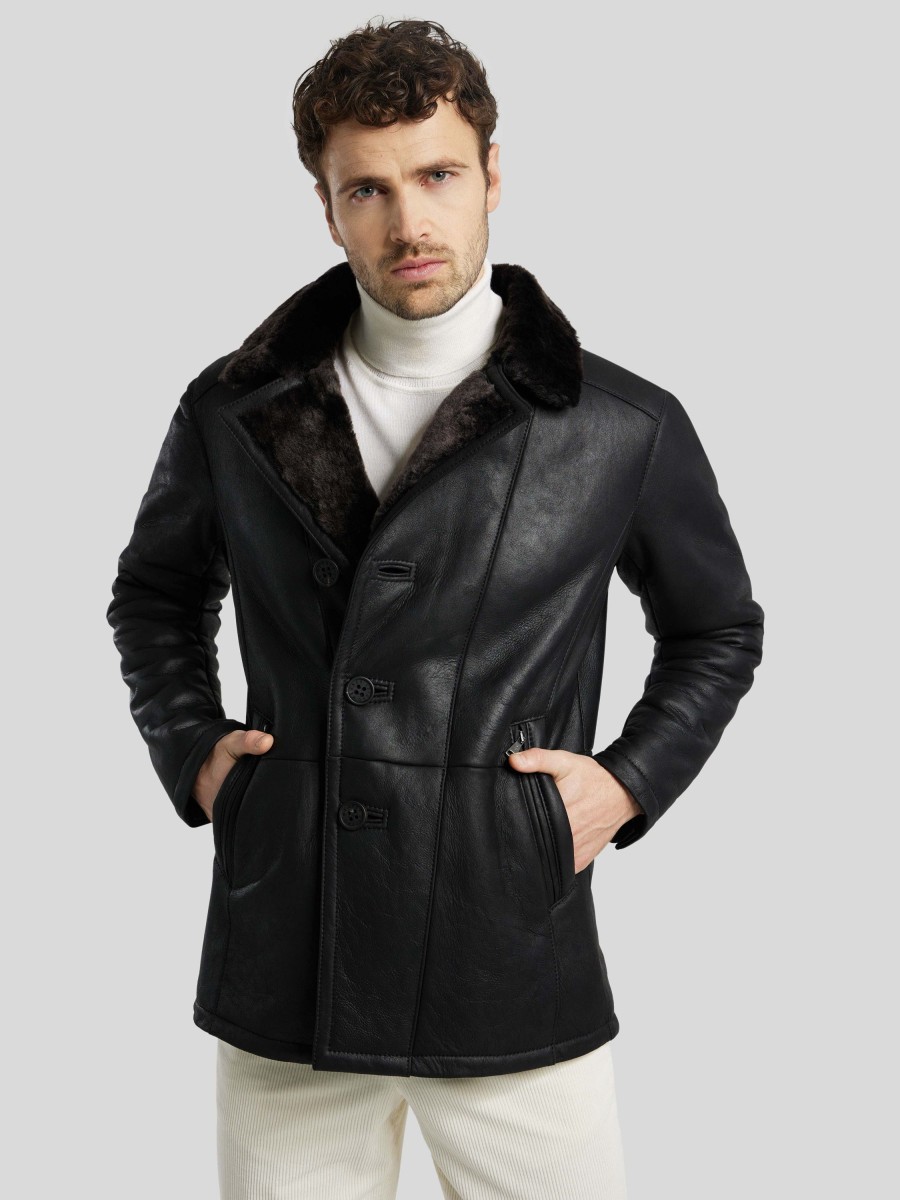 Manner Werner Christ Jacken | Lammfelljacke Christo Schwarz