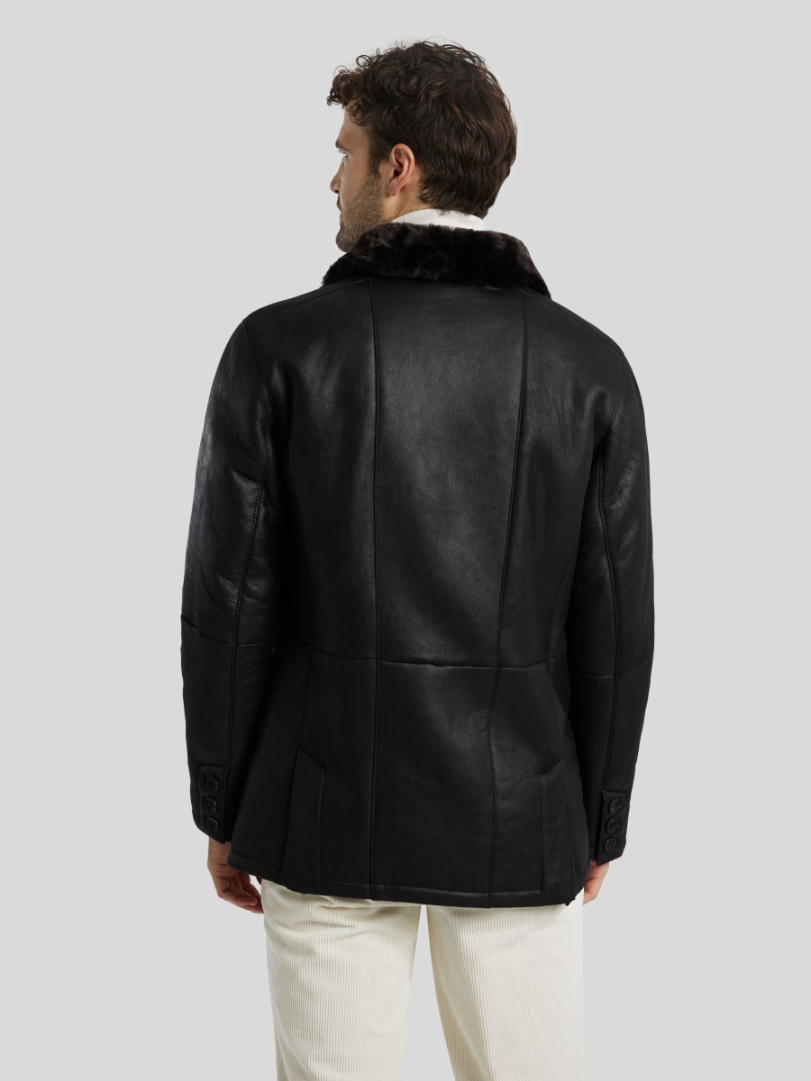 Manner Werner Christ Jacken | Lammfelljacke Christo Schwarz