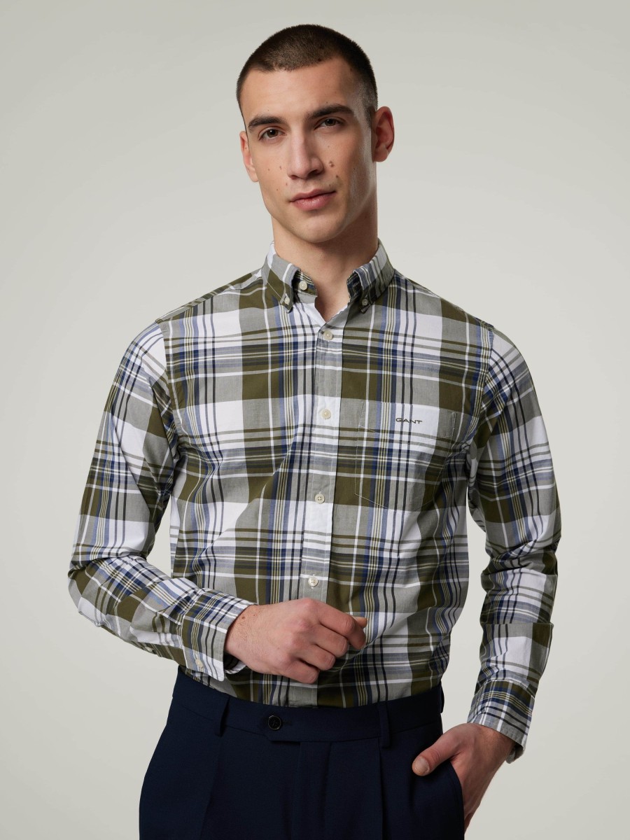 Manner Gant Hemden | Hemd Im Regular Fit Oliv