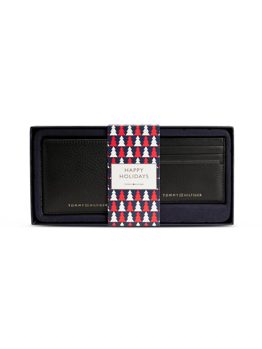 Manner Tommy Hilfiger Taschen & Portemonnaies | Set Mit Portemonnaie Und Kartenhalter Schwarz