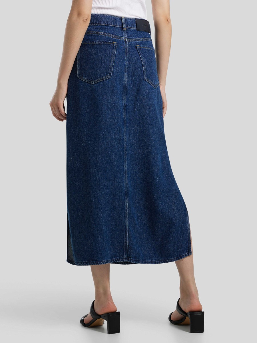 Frauen 7 for all mankind Rocke & Jupes | Jeansjupe Maxi Skirt Dark Denim