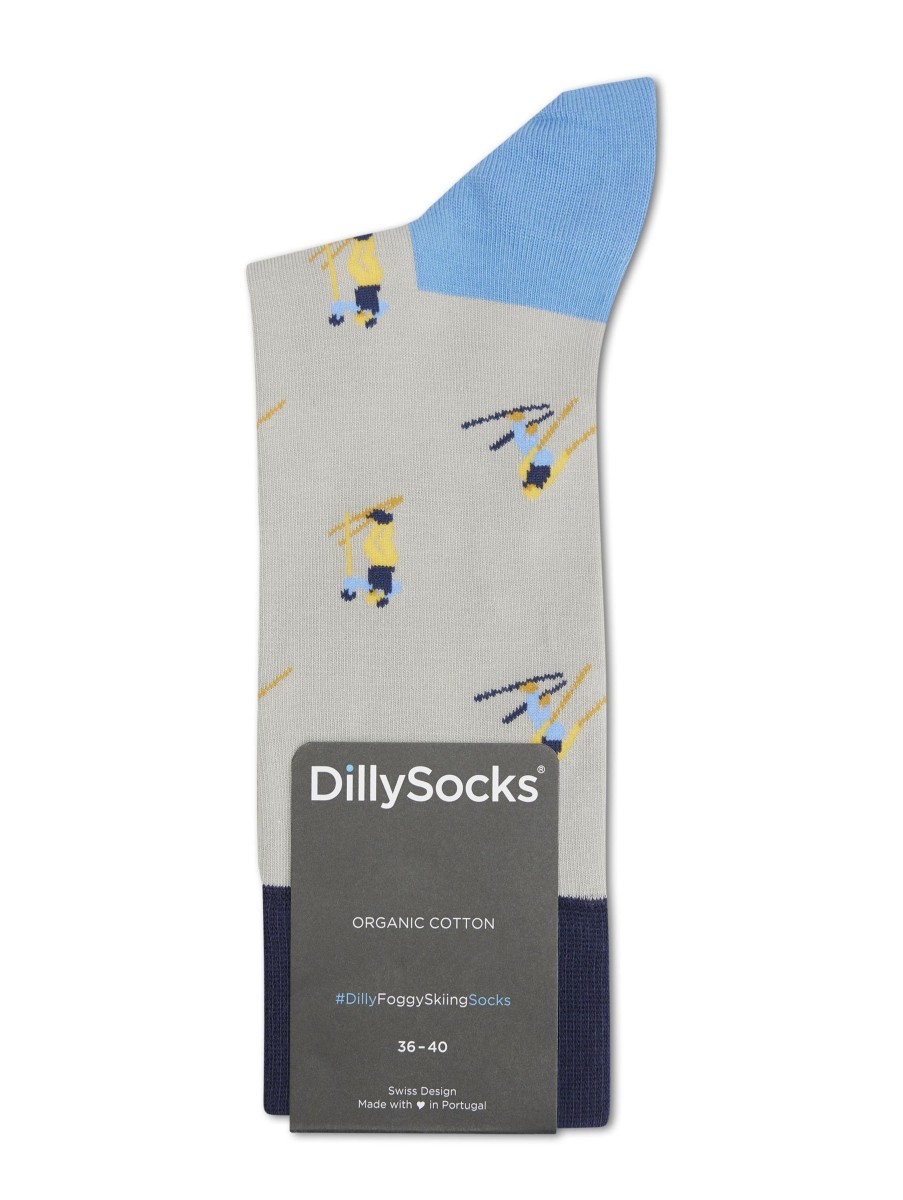 Frauen Dilly Socks Wasche & Loungewear | Socken Foggy Skiing Hellgrau