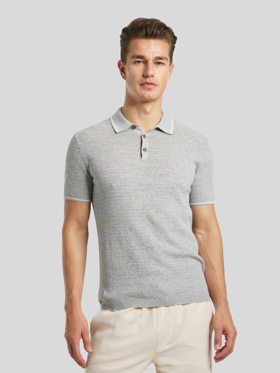 Manner Polo Ralph Lauren Men Polo-Shirts | Polo-Shirt Im Custom Fit Grau