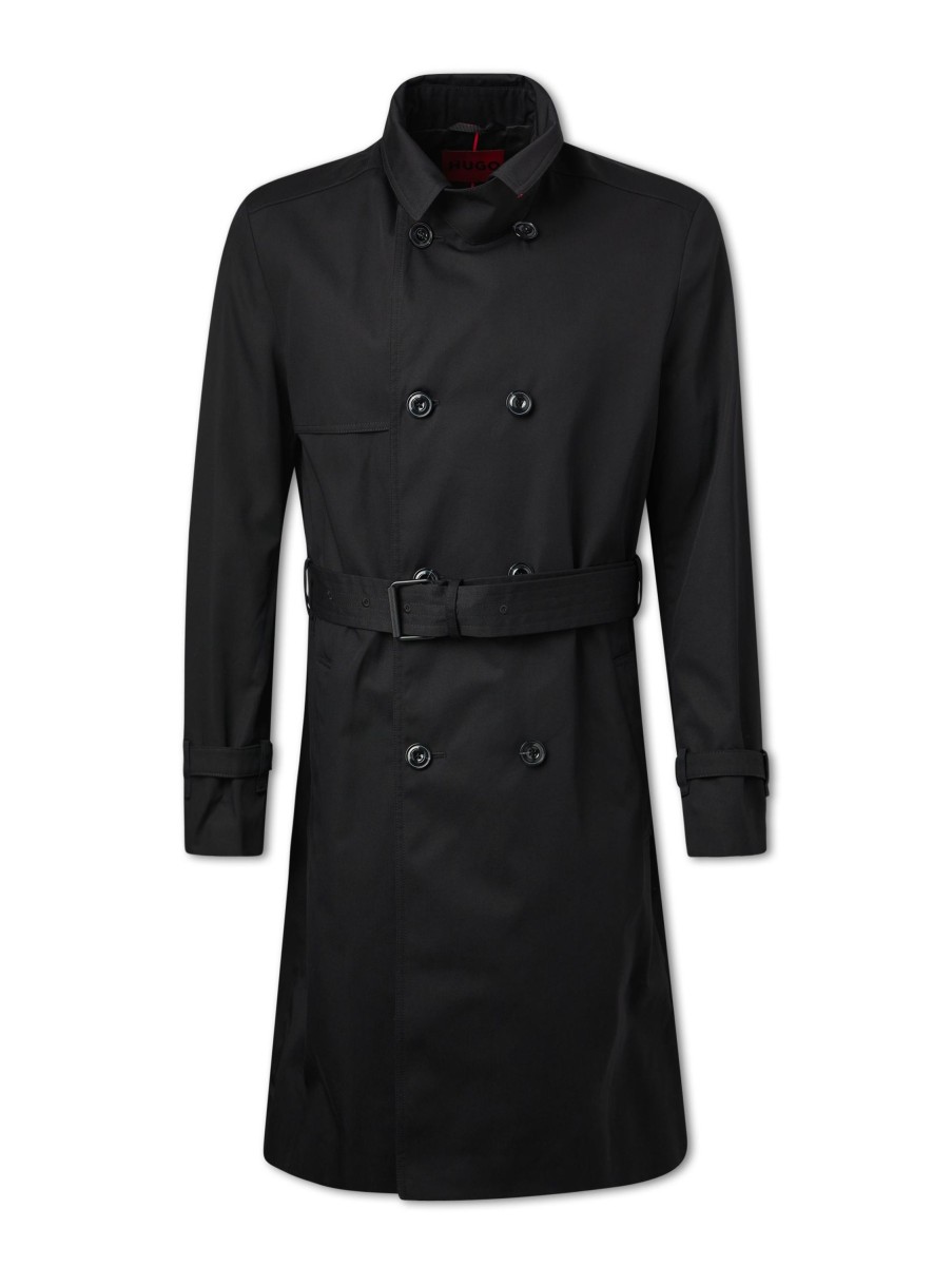 Manner HUGO Mantel | Trenchcoat Maluks Schwarz