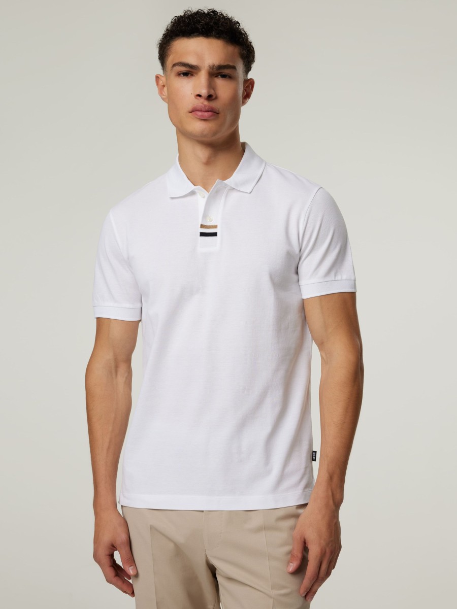 Manner BOSS Men Polo-Shirts | Polo-Shirt Im Regular Fit Weiss