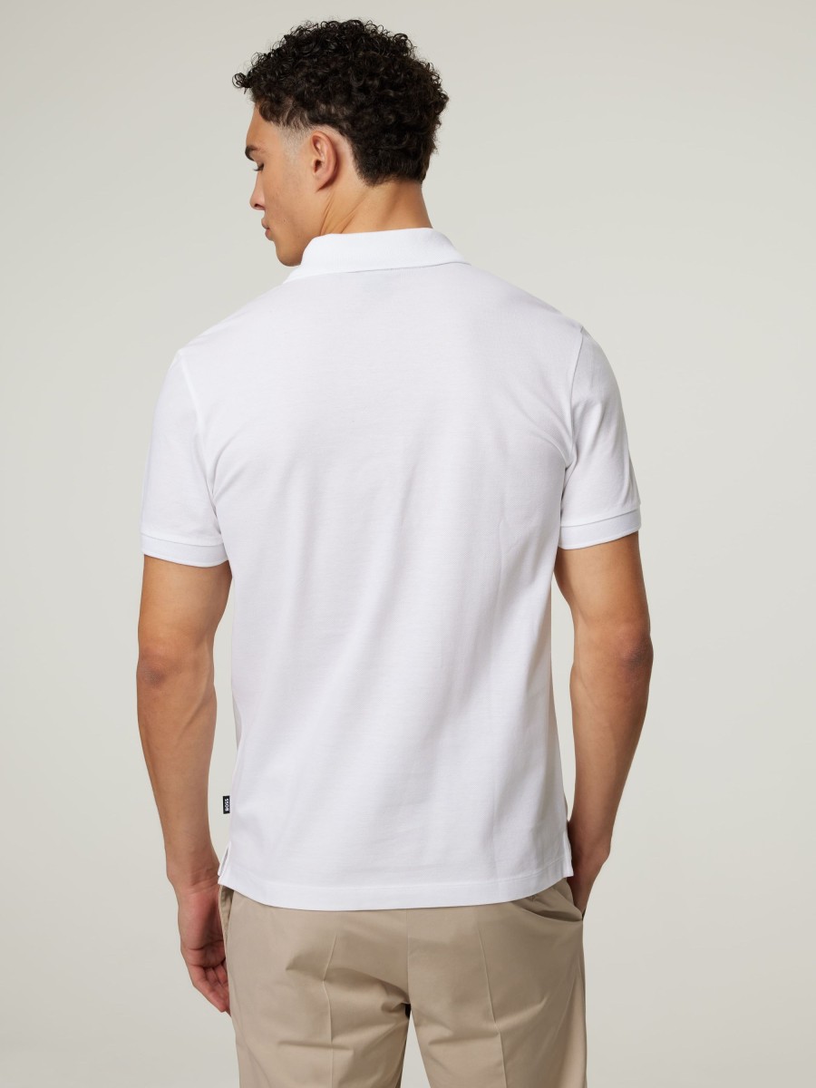 Manner BOSS Men Polo-Shirts | Polo-Shirt Im Regular Fit Weiss