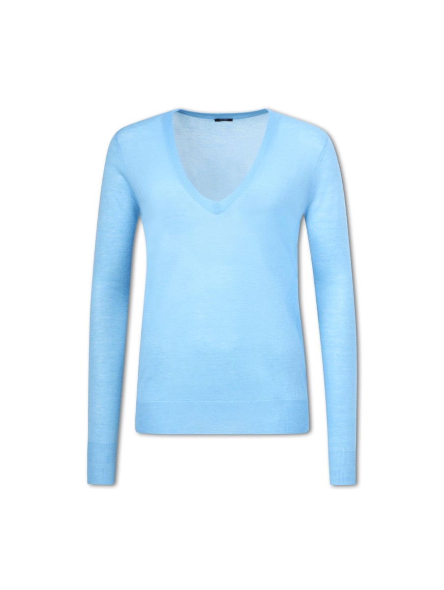 Frauen Joseph Pullover & Strick | Pullover Aus Kaschmir Mittelblau