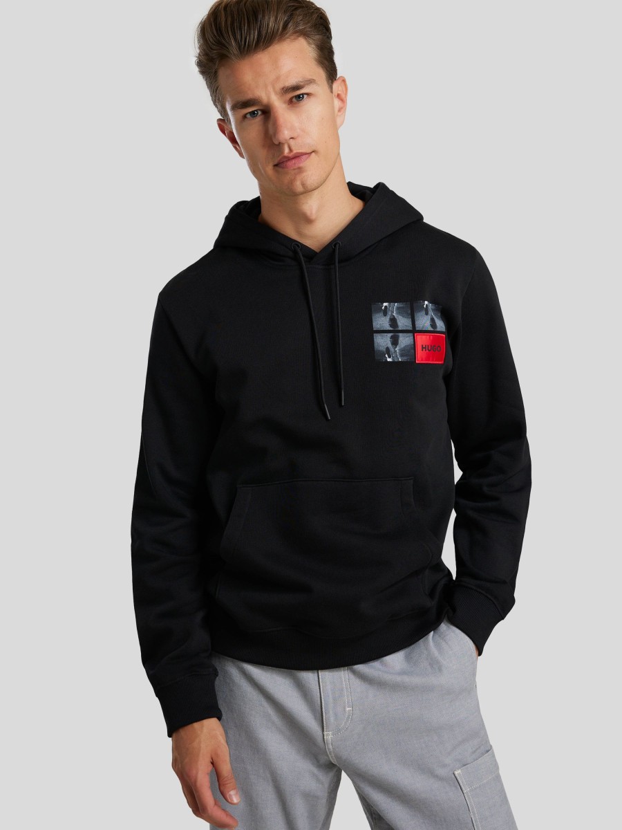 Manner Hugo Sportswear Hoodies & Sweatshirts | Hoodie Mit Skater-Print Schwarz