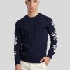 Manner MC2 Saint Barth Pullover & Strickjacken | Pullover Mit Winter-Print Marine