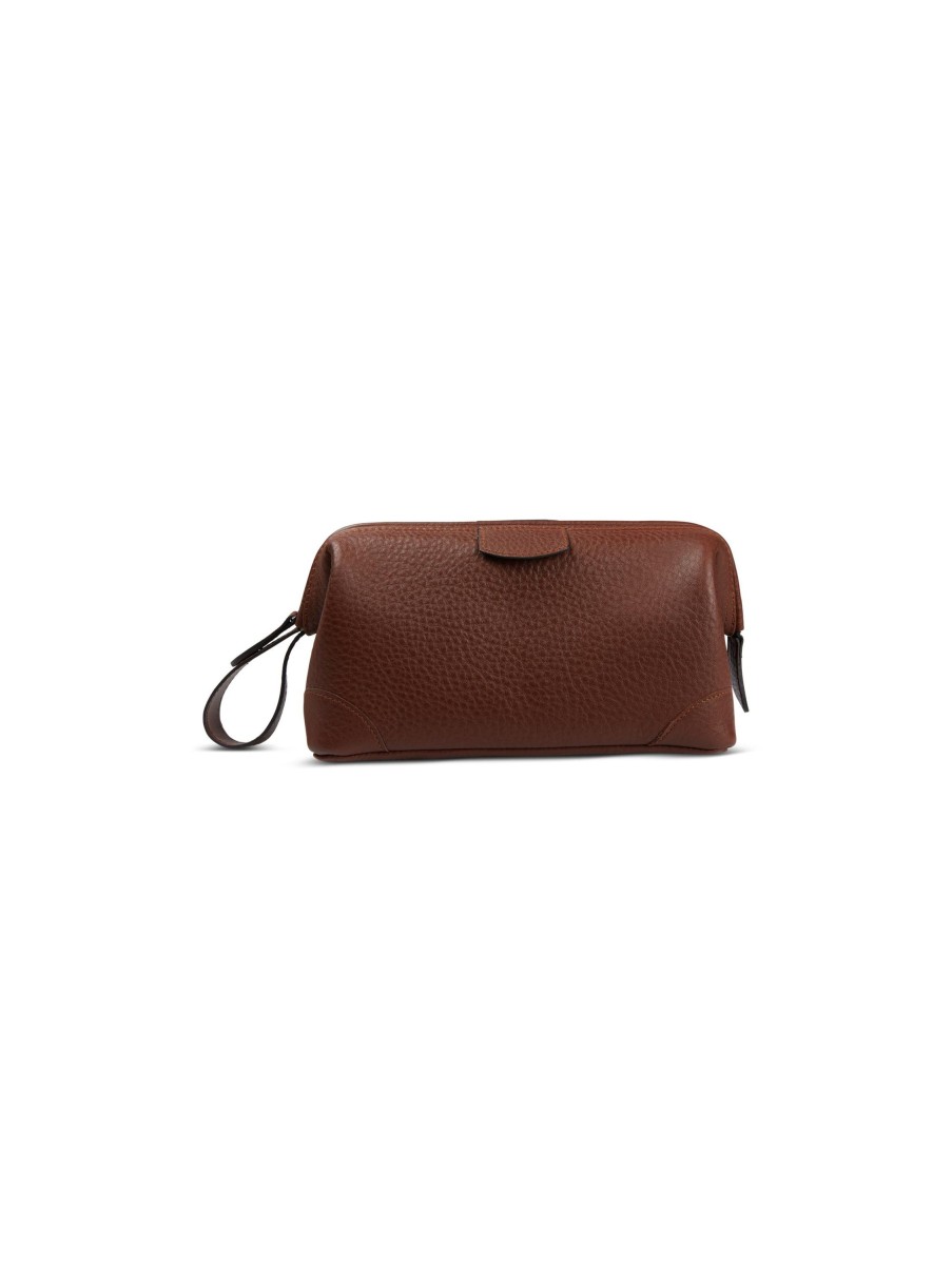 Manner F. HAMMANN Taschen & Portemonnaies | Necessaire Aus Leder Cognac