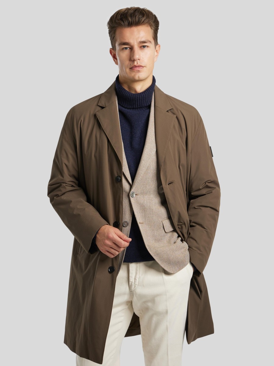 Manner BOSS Men Mantel | Trenchcoat Im Relaxed Fit Ceiro Braun