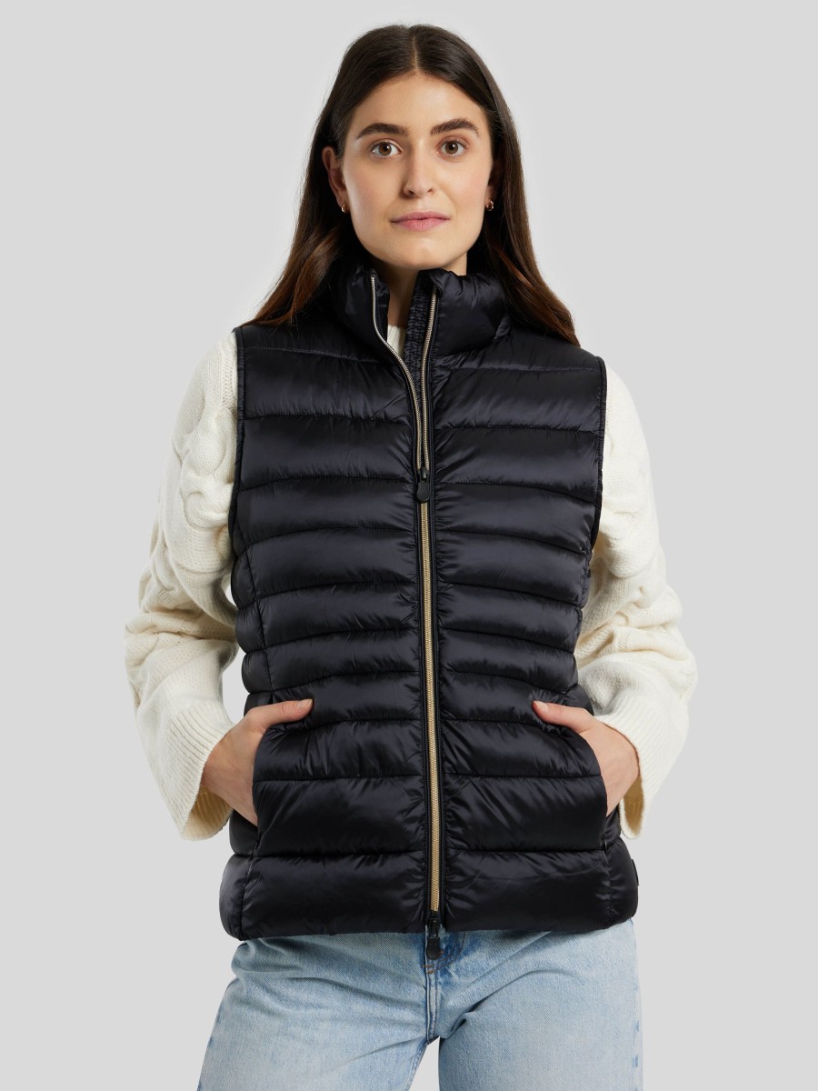 Frauen Save the Duck Gilets & Westen | Steppweste Lynn Schwarz