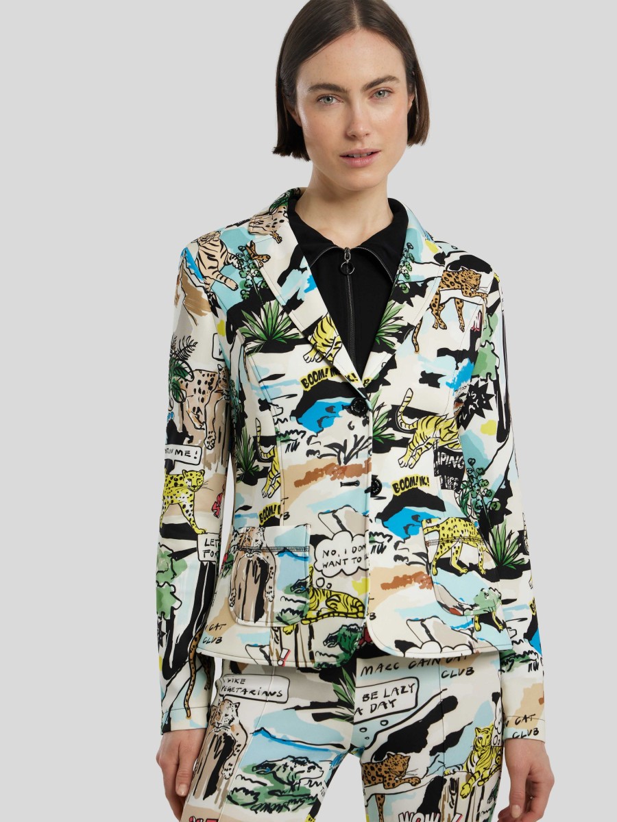 Frauen Marc Cain Blazer | Blazer Mit Comic Print Multicolor