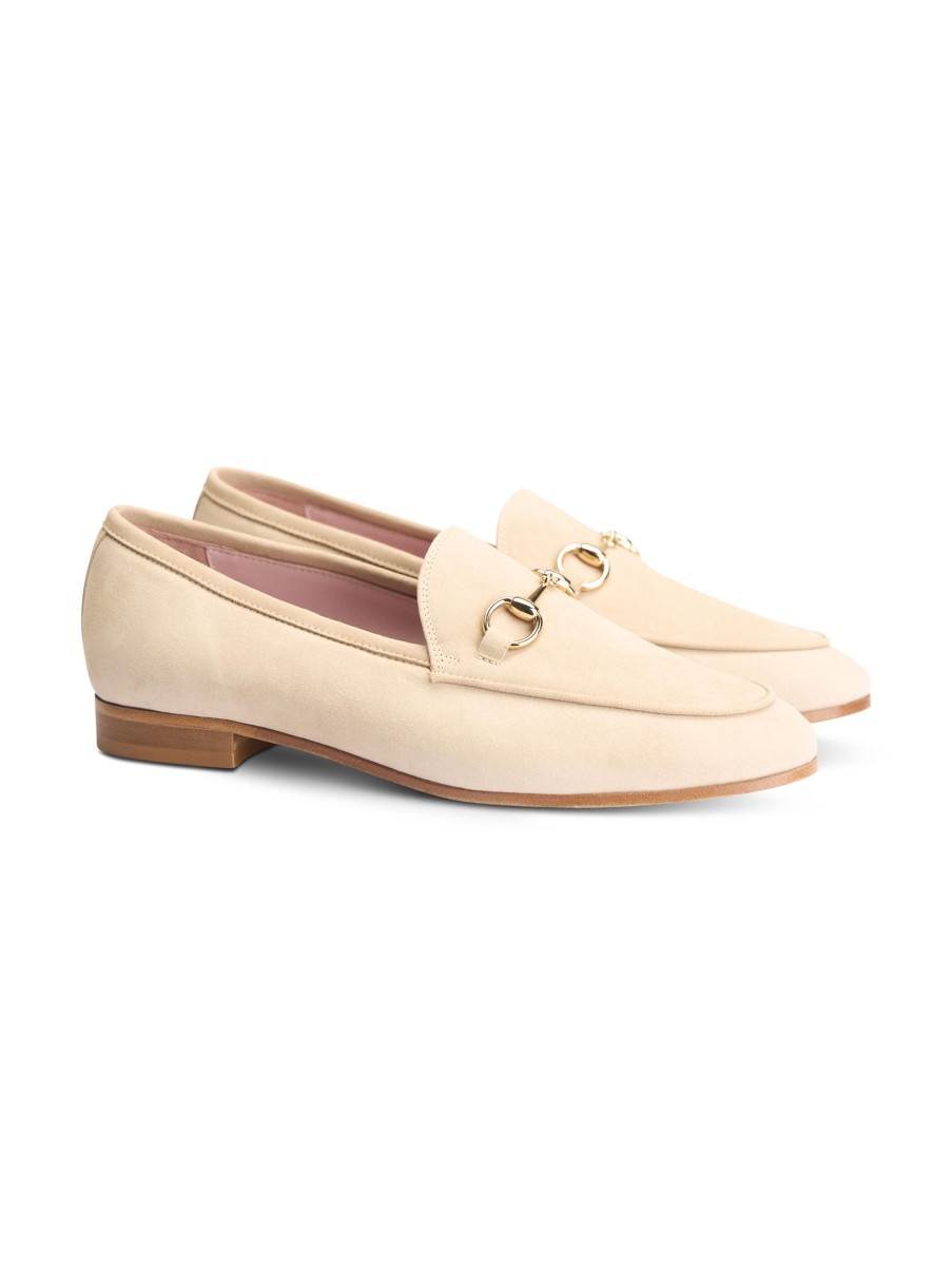 Frauen Castellano Halbschuhe | Loafer Aus Wildleder Genova Beige