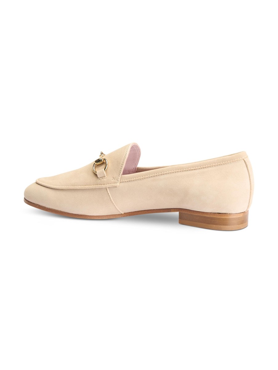 Frauen Castellano Halbschuhe | Loafer Aus Wildleder Genova Beige