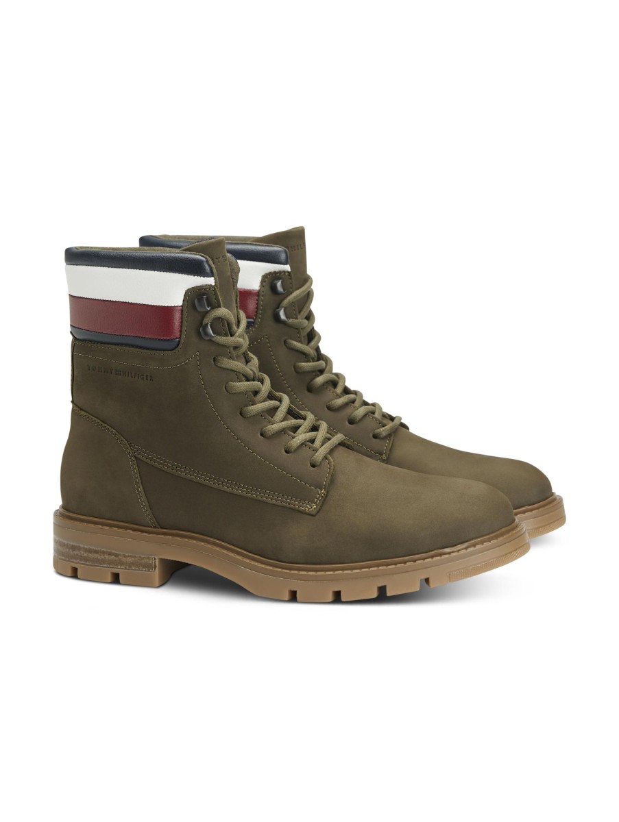 Manner Tommy Hilfiger Boots & Bottinen | Schnurstiefel Oliv