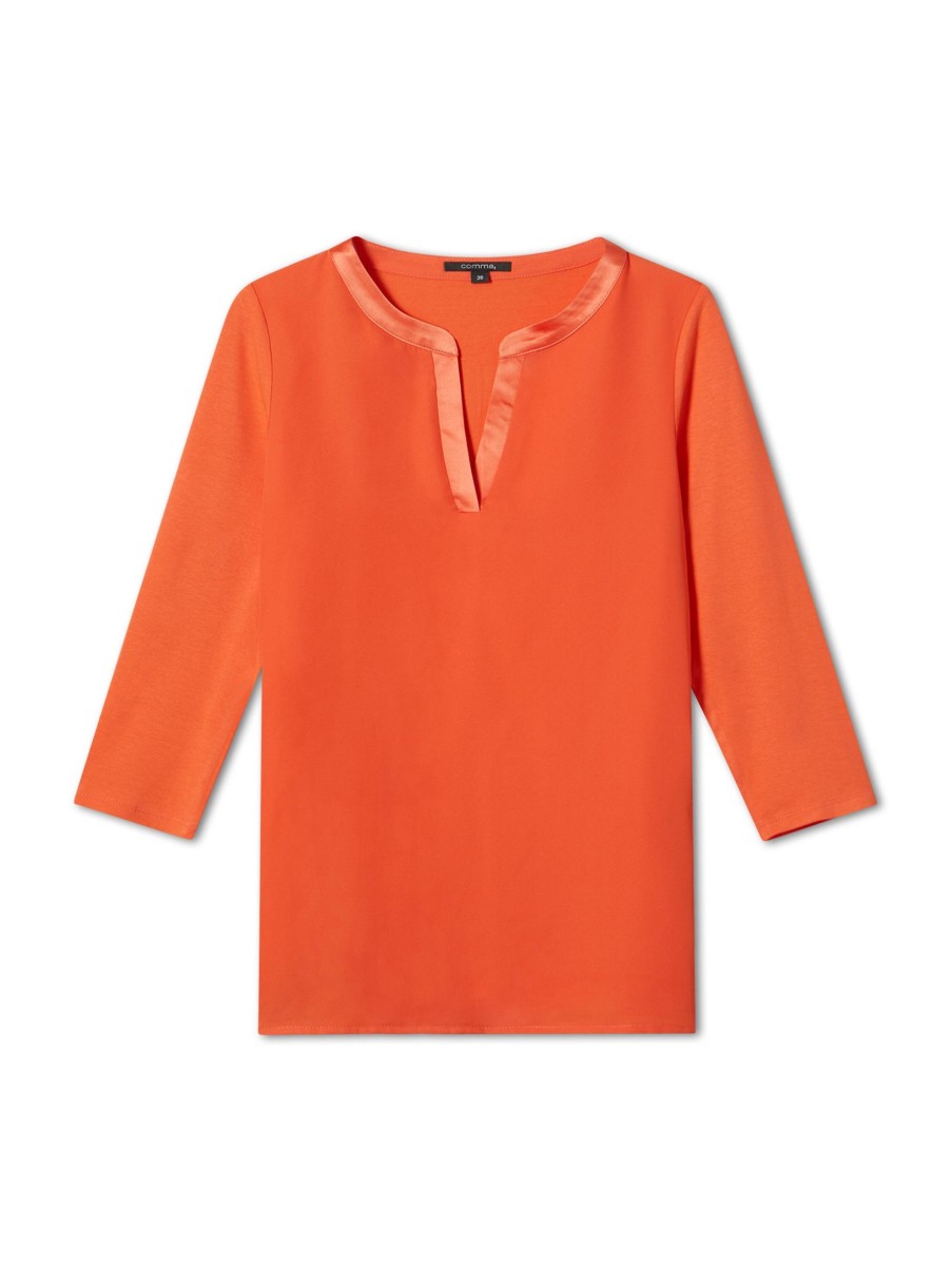 Frauen Comma T-Shirts & Shirts | T-Shirt Orange