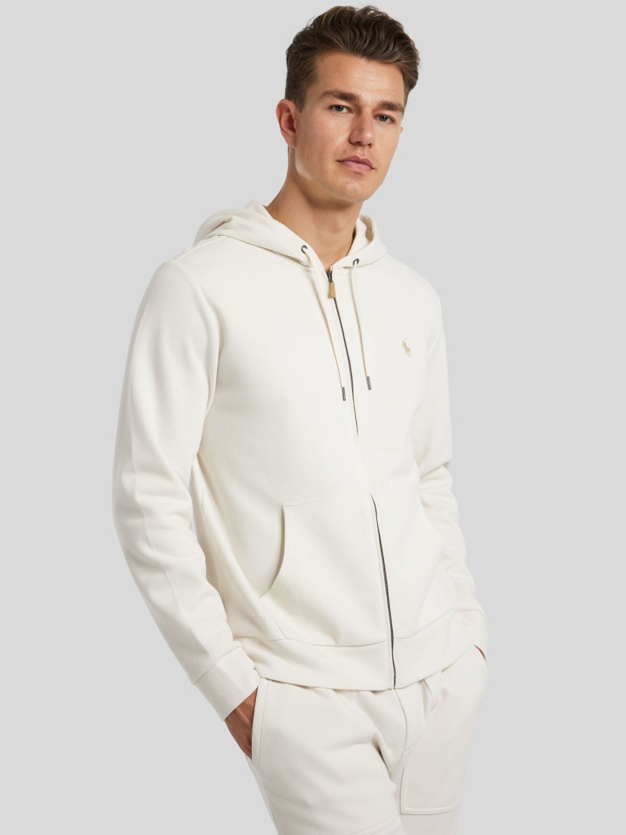 Manner Polo Ralph Lauren Men Hoodies & Sweatshirts | Sweatjacke Mit Logo Ecru