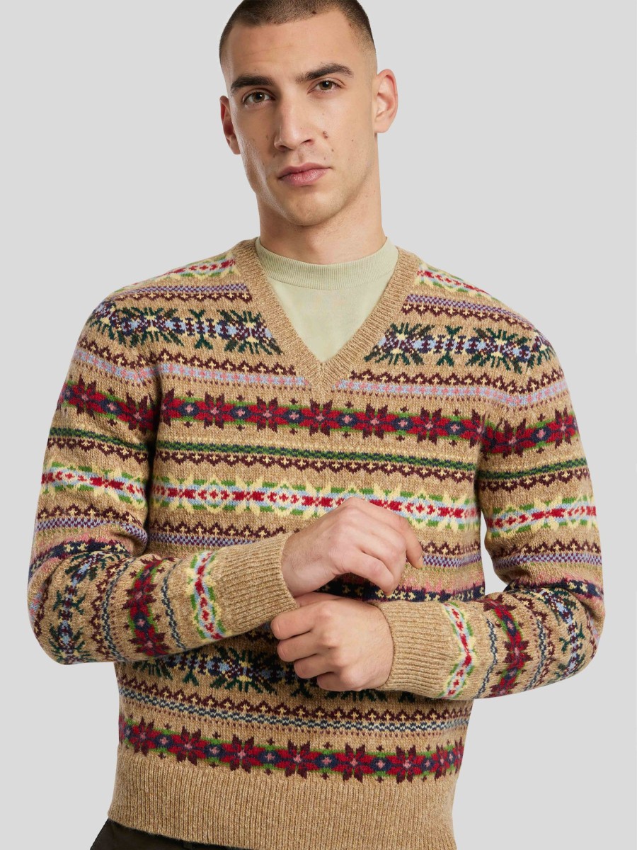 Manner Polo Ralph Lauren Men Pullover & Strickjacken | Wollpullover Mit Print Camel