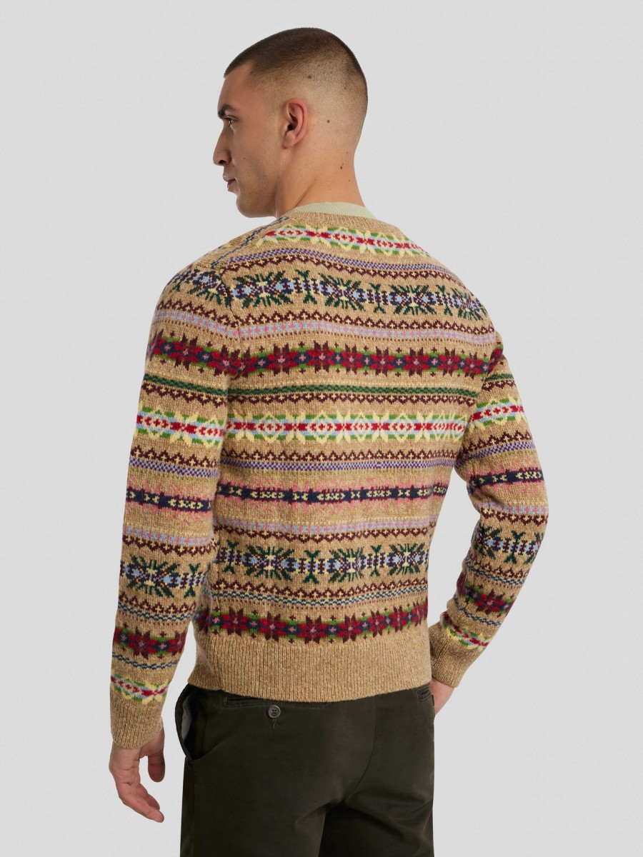 Manner Polo Ralph Lauren Men Pullover & Strickjacken | Wollpullover Mit Print Camel