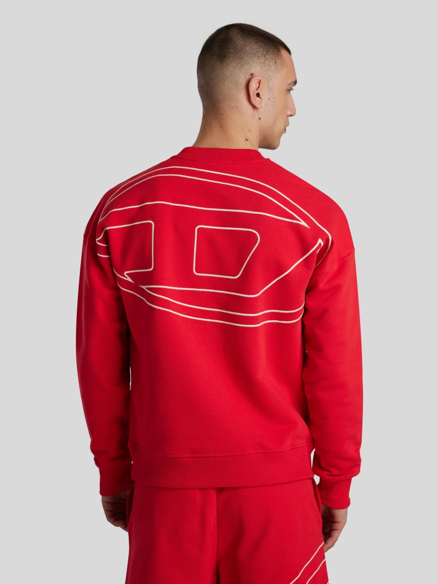 Manner Diesel Hoodies & Sweatshirts | Sweatshirt S-Rob-Megoval Rot