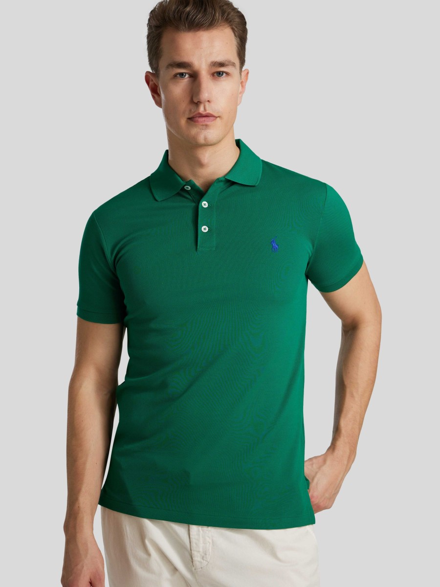 Manner Polo Ralph Lauren Men Polo-Shirts | Polo-Shirt Im Slim Fit Grun