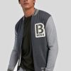 Manner BOSS Casual Hoodies & Sweatshirts | College Sweatjacke Mit Logo Grau