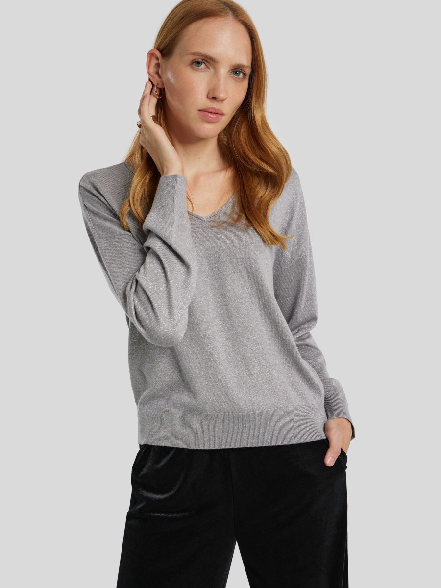 Frauen Comma Pullover & Strick | Pullover Hellgrau