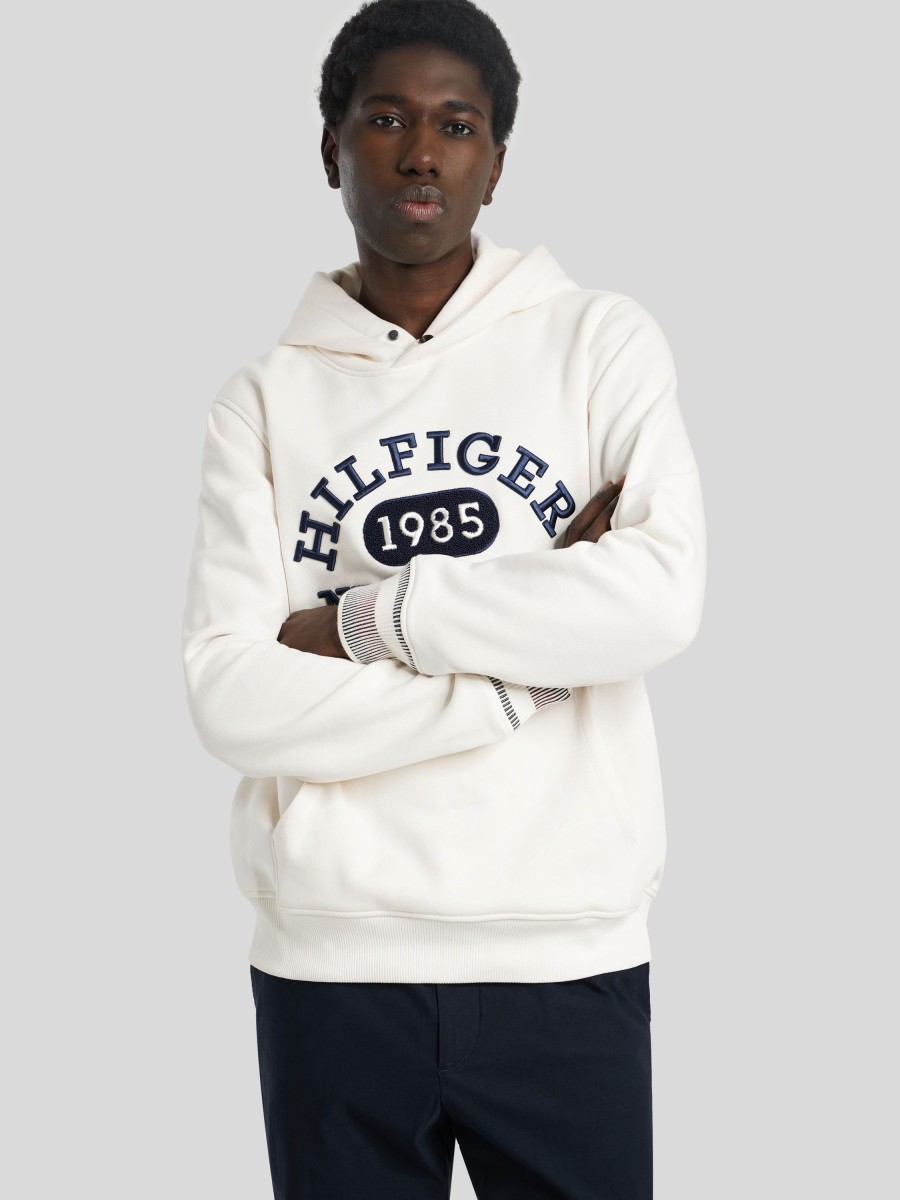 Manner Tommy Hilfiger Hoodies & Sweatshirts | Hoodie Mit Logo Ecru