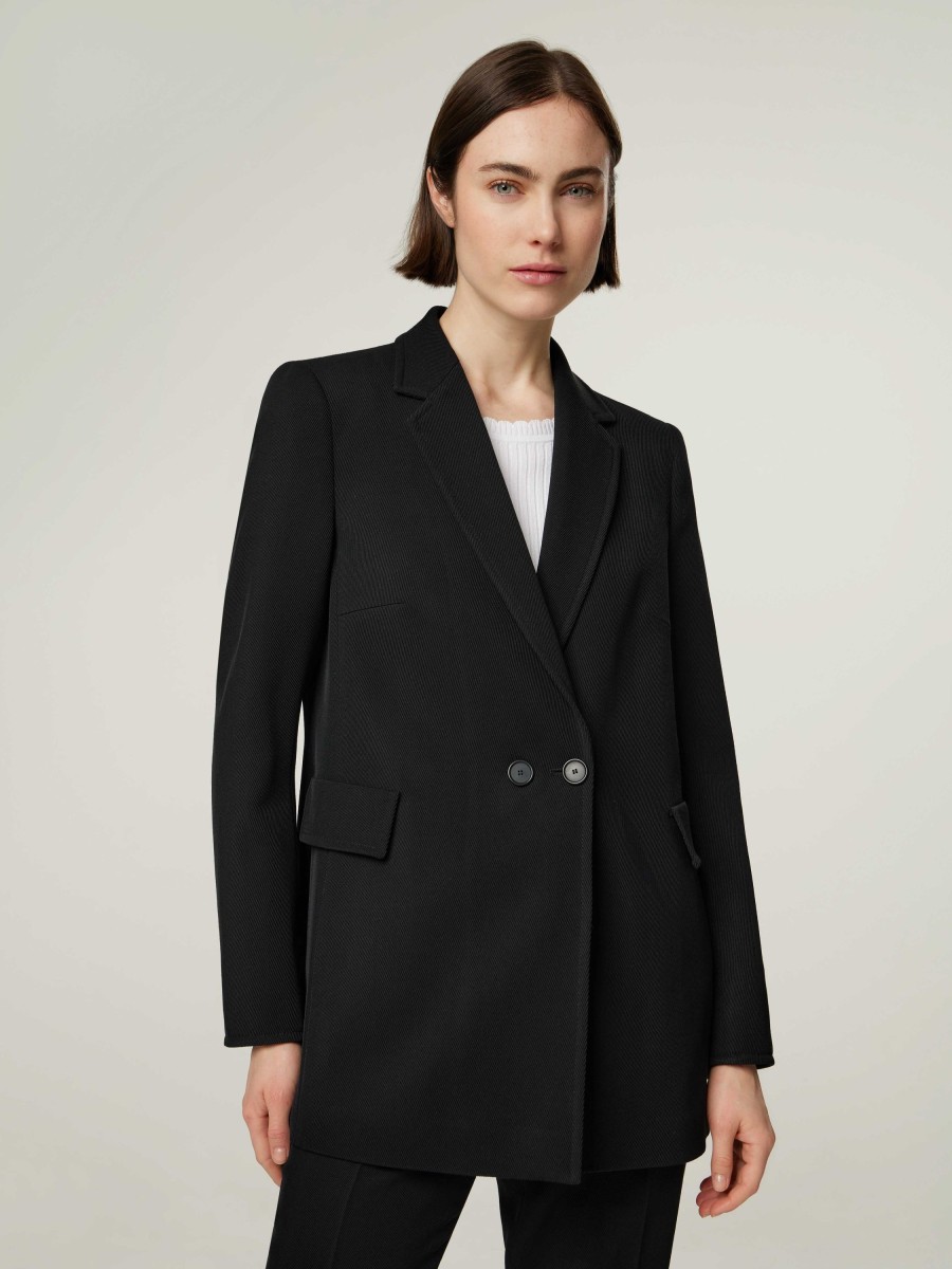 Frauen Akris Punto Blazer | Blazer Aus Schurwolle Schwarz