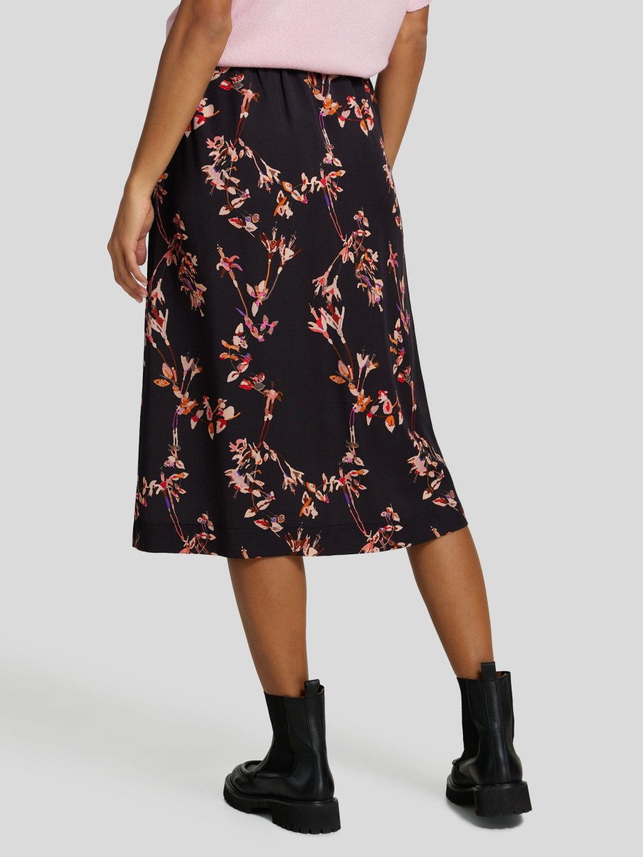 Frauen Lanius Rocke & Jupes | Jupe Mit Flower-Print Schwarz