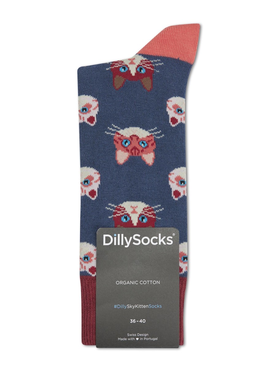 Frauen Dilly Socks Wasche & Loungewear | Socken Sky Kitten Marine