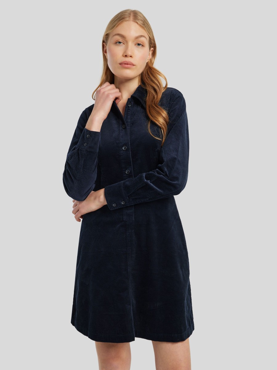 Frauen Marc O Kleider | Hemdkleid Aus Cord Marine