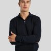 Manner Burger Polo-Shirts | Polo-Shirt Langarm Marine