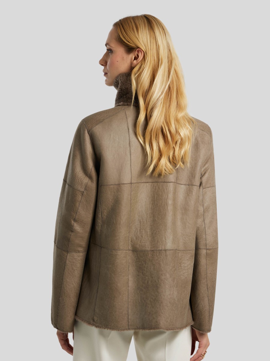 Frauen Werner Christ Jacken | Lammfelljacke Rahel Taupe