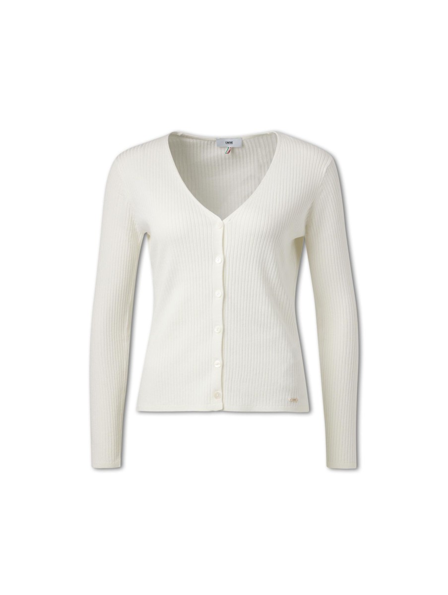 Frauen Cinque Pullover & Strick | Strickjacke Cigiuliana Weiss