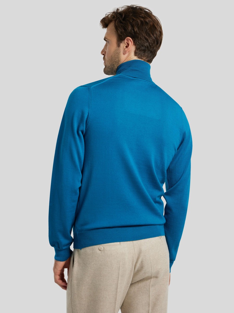 Manner Manuel Ritz Pullover & Strickjacken | Rollkragenpullover Aus Wolle Petrol