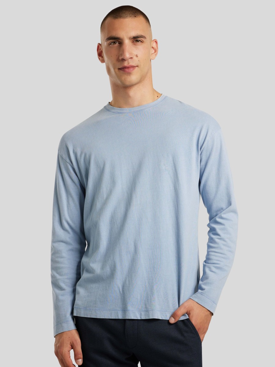 Manner Drykorn T-Shirts & Shirts | Langarmshirt Novak Hellblau