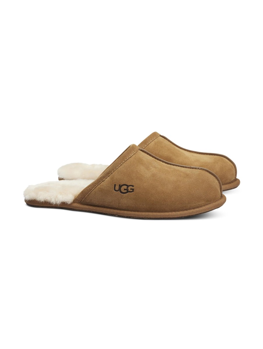 Manner Ugg Loafers & Slippers | Lederslipper Scuff Hellbraun