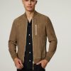 Manner AllSaints Jacken | Lederjacke Aus Ziegenleder Taupe